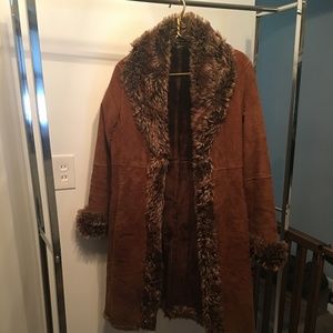 Brown Leather Winter Coat